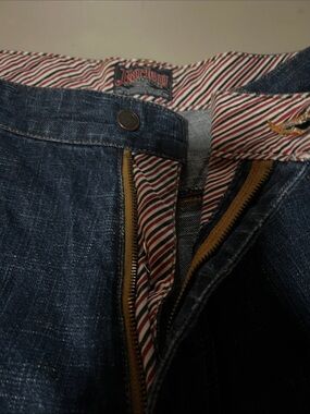 Platinum FUBU Harlem Globetrotters Dark Blue Men’s Jeans with Red-Striped Lining